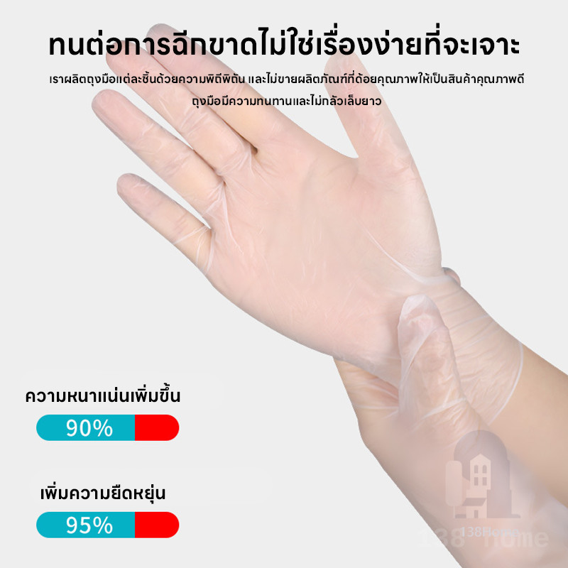 ถุงมือ ถุงมือแบบใช้แล้วทิ้ง ถุงมือทำอาหาร ถุงมือ TPE ใช้แล้วทิ้ง(S/M/L)  ถุงมือใส Food grade ปลอดภัย ป้องกันการรั่ว - รูปที่ 6