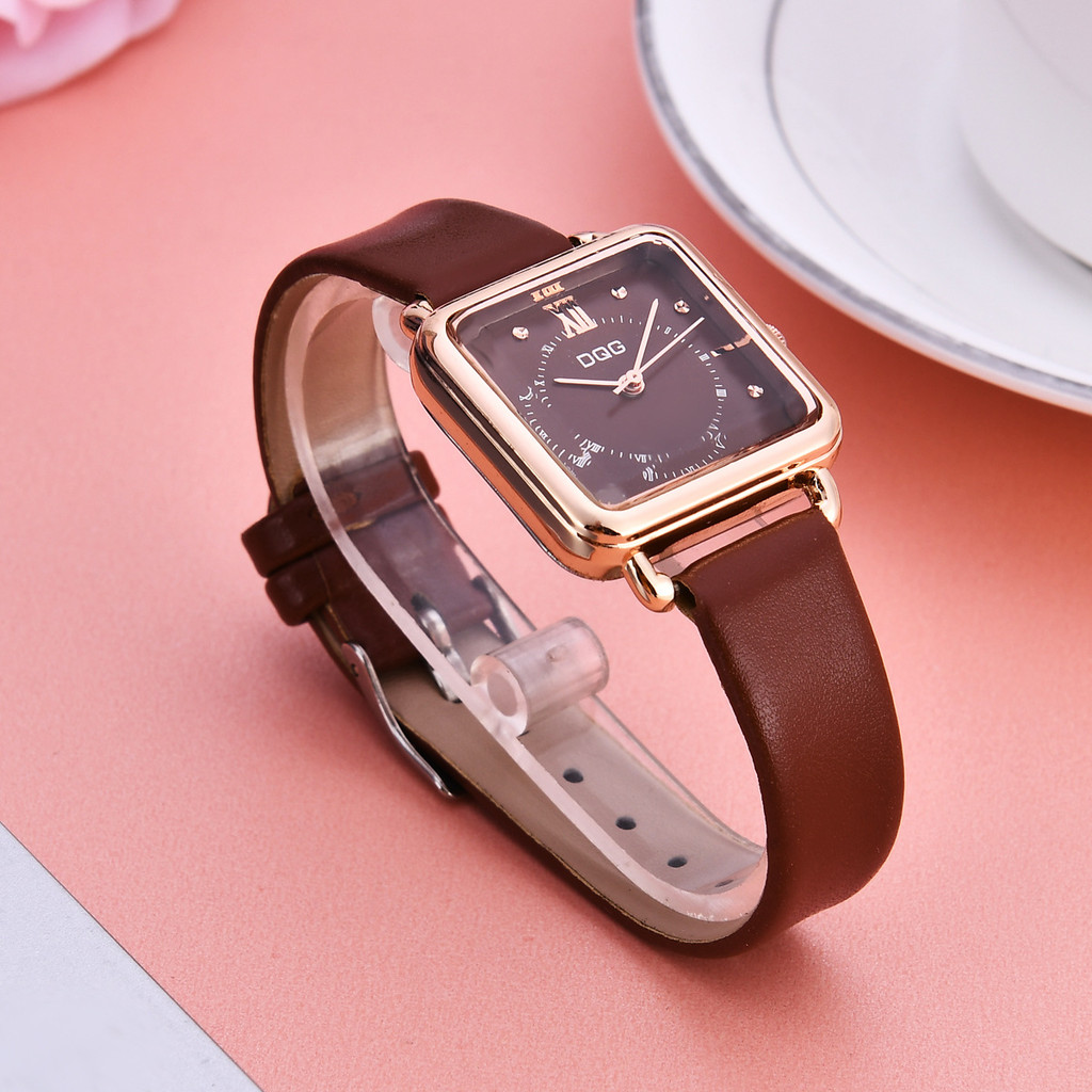DQG Brand Ladies สินค้าใหม่นาฬิกาขายดี Wechat Commercial Shipping Quartz Watch แฟชั่นนาฬิกาหัวเหลี่ย