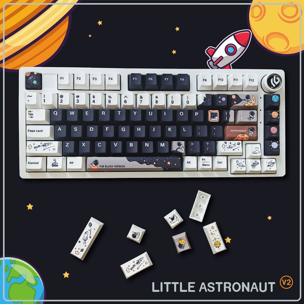 keycap keycap ไทย ธีมอวกาศห้าด้านระเหิดโรงงานเดิมแรเงาสูง พีบีที ปุ่มกดต้นฉบับแป้นพิมพ์ที่กําหนดเอง 