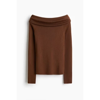 H&M(เอชแอนด์เอ็ม) เสื้อสเวตเตอร์เปิดไหล่ Women Off-the-shoulder jumper 1303065_1