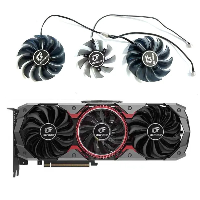 สีสัน iGame GeForce RTX 2080 Ti 2080 2070 2060 GTX 1660Ti 85 มม. 75 มม.4pin PVA080E12R GPU พัดลม