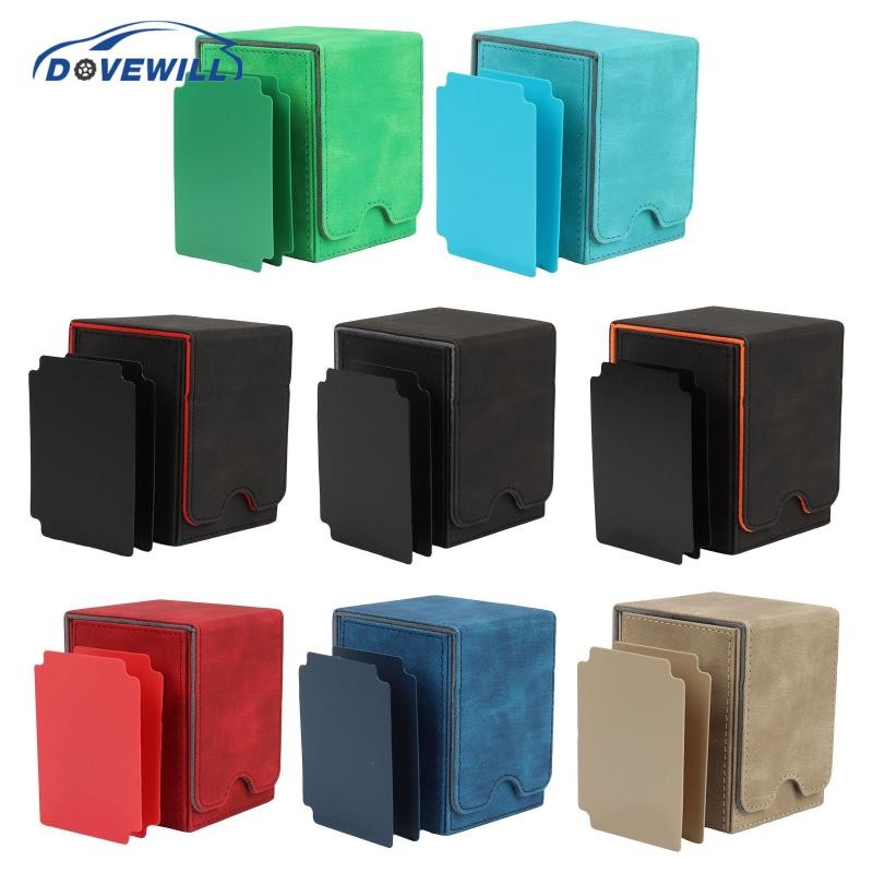 [Dovewill] Leather Card Deck Case Large Capacity Card Saver Card Holder for Baseball Cards Game Card
