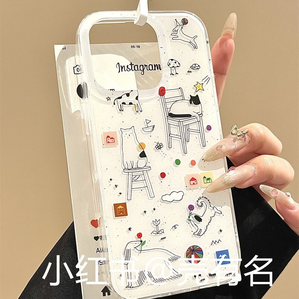 Line Cat เหมาะสําหรับ Samsung s24fe เคสโทรศัพท์ s25 สองชั้น s23ultra สร้อยข้อมือ s21+/ s22/a54/a52 C