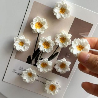 10ชิ้นแพ็ค/3ง สามมิติเรซิ่นจําลองเดซี่ตู้เย็นสติ๊กเกอร์ข้อคว…