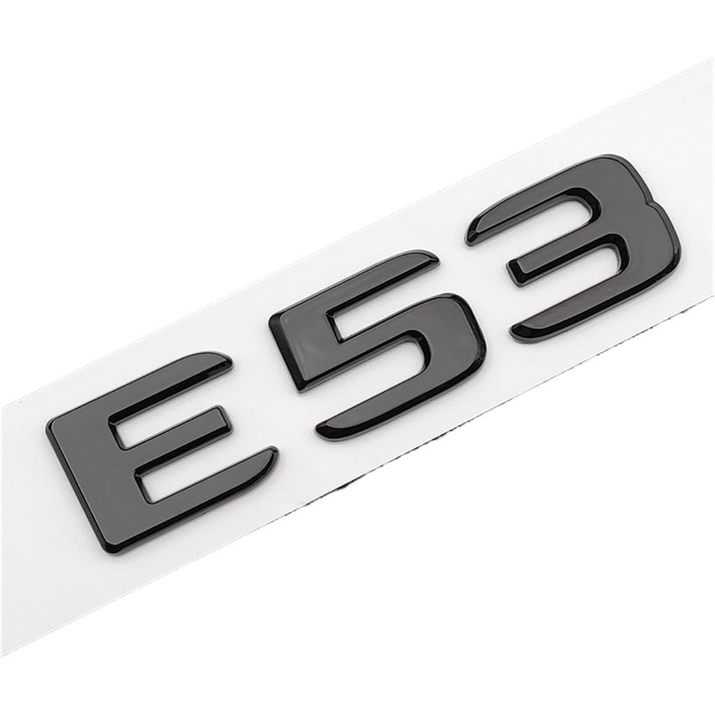3D ABS สีดํา Chrome ตัวอักษรสติกเกอร์รถจัดแต่งทรงผมด้านหลังป้ายโลโก้ E53 สัญลักษณ์สําหรับ E53 W213 W