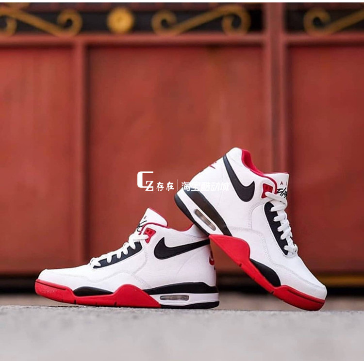 Nike/Nike Flight Legacy AJ4 Brothers Lakers รองเท้าบาสเก็ตบอลเบาะลมคุณภาพสูง BQ4212-102