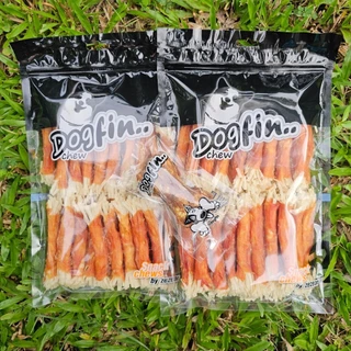 Dogfin ไก่อบแห้งขนาด 350 กรัม โปร 2 ถุง (700 กรัม) พร้อมของแถมเลือกได้ ขนมสำหรับสุนัขทุกสายพันธุ์