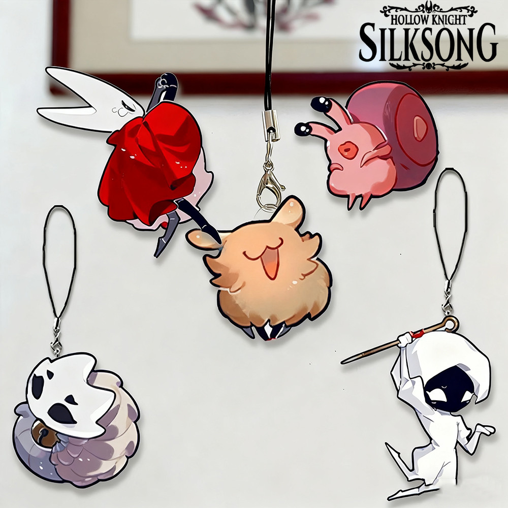 เกม Hollow Knight Silksong Hornet ลูกไม้คอสเพลย์พวงกุญแจการ์ตูนกระเป๋าเป้สะพายหลังอะคริลิค Pendan