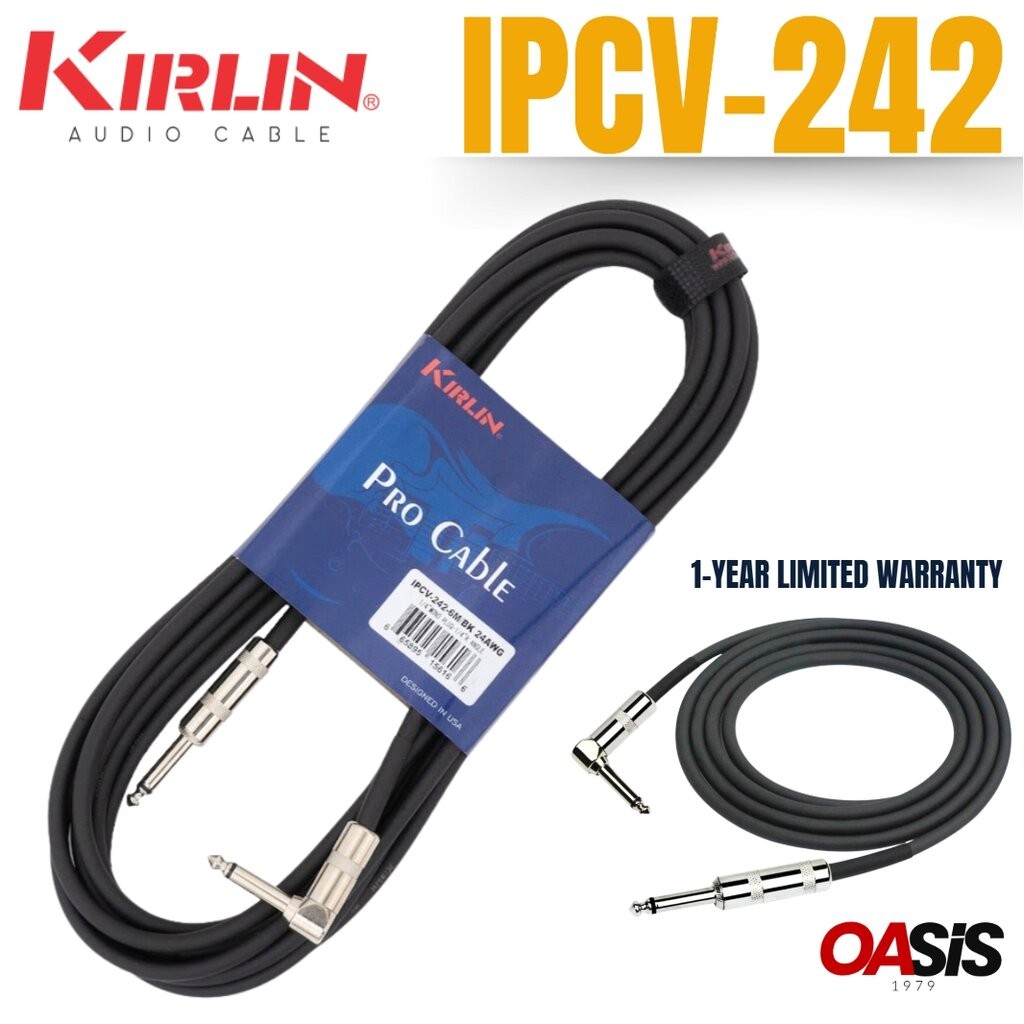 [3-6เมตร] KIRLIN IPCV-242 6.35มม TS สายแจ็ค กีต้า เบส เคเบิ้ล เครื่องเสียง แอมป์ ไมค์ Amp Guitar Jac