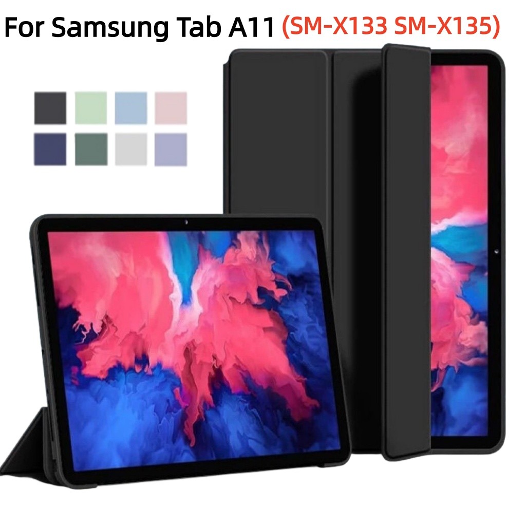 สําหรับ Samsung Galaxy Tab A11 กรณี 8.7 นิ้ว 2025 แม่เหล็กพับกลับ Funda สําหรับ Galaxy Tab A11 SM-X133 SM-X135 พลิกยืนแม่เหล็กซิลิโคนเหลวนุ่มปกหลัง