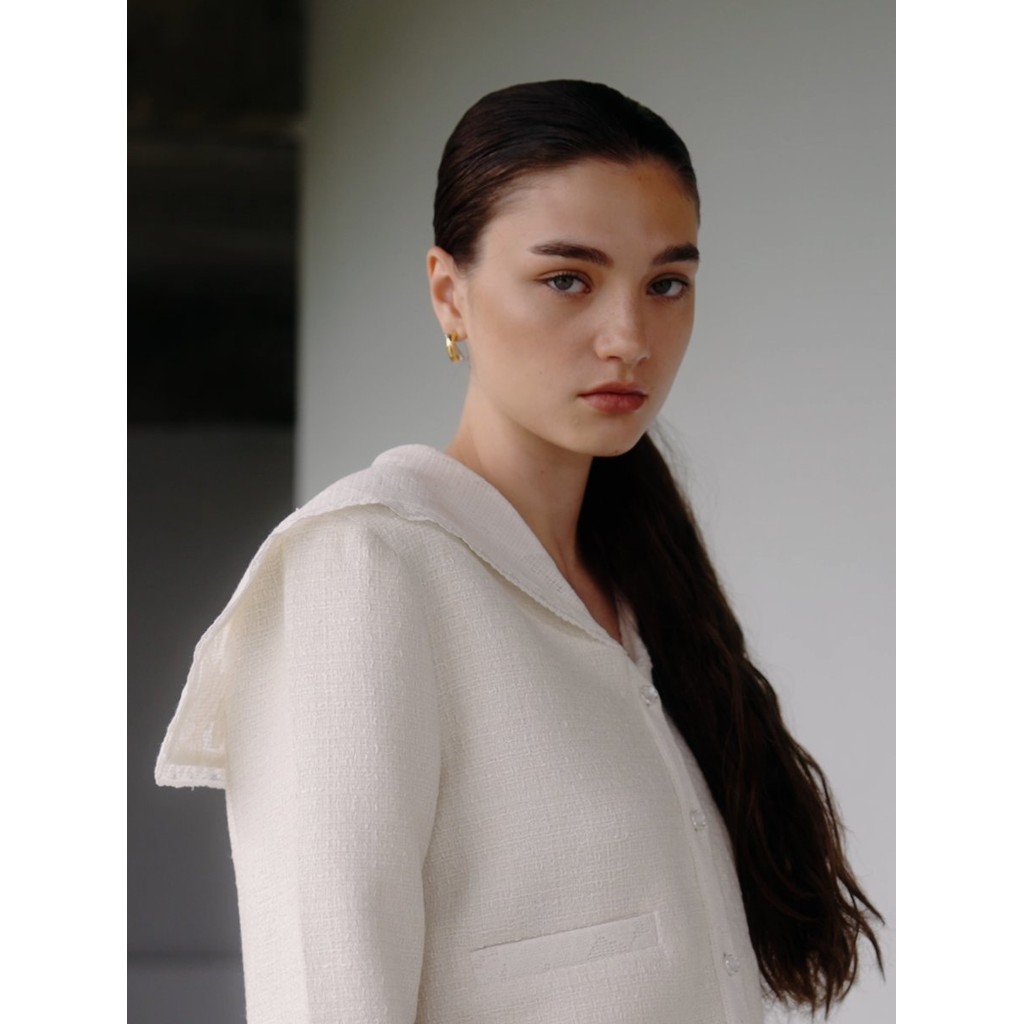 [Pomelo] Pomelo. x Janesuda เบลเซอร์แต่งขอบลูกไม้ / Pomelo. x Janesuda Lace Trim Blazer