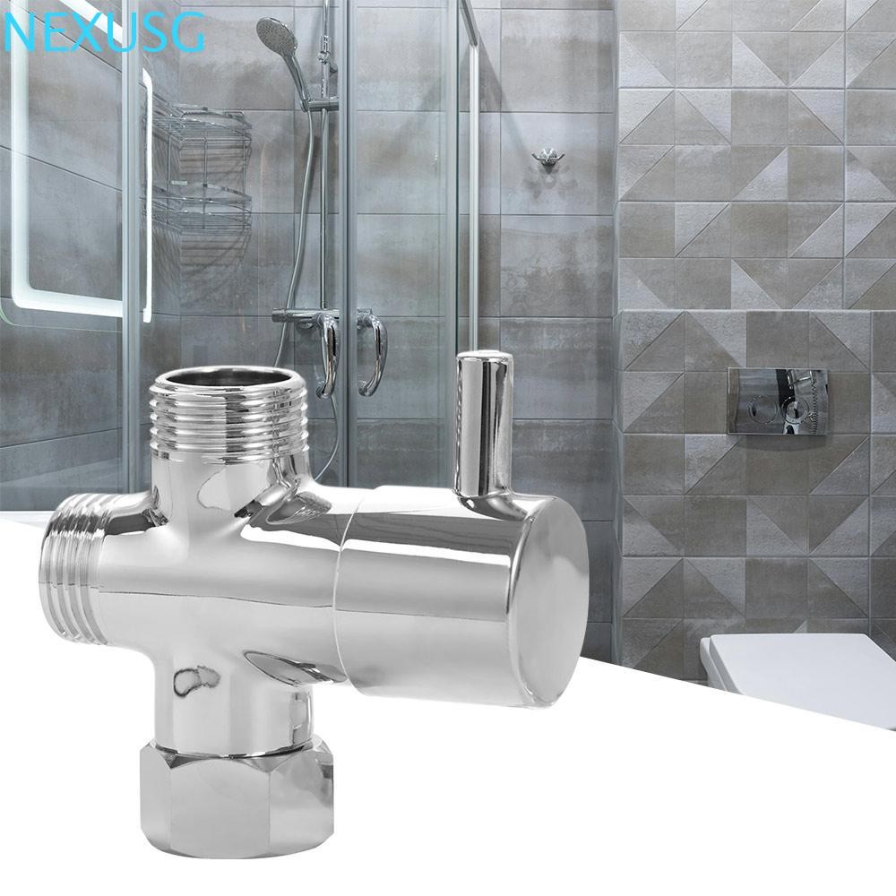 NEXUSG 3 Way Shower Head Diverter Valve, T-adapter ทองเหลือง 3 Way Switch Faucet Valve, อุปกรณ์ห้องน