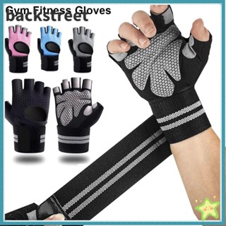 BACKSTAGEDV 1Pair Gym Fitness Gloves, Half Finger with Wrist…