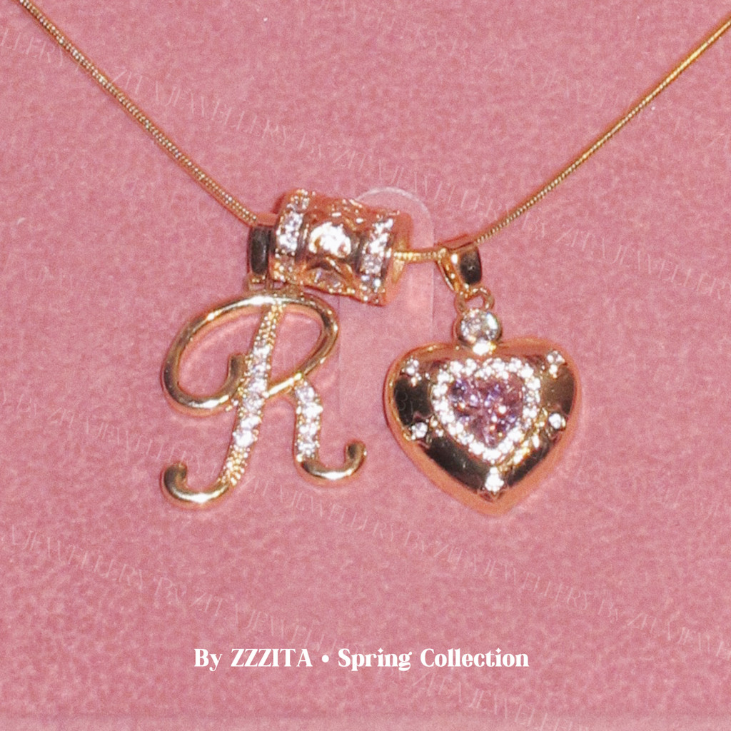 ZZZฉันTA จีossip จีirl · gossip girl ~ สร้อยคอหัวใจตัวอักษรภาษาอังกฤษที่กำหนดเอง