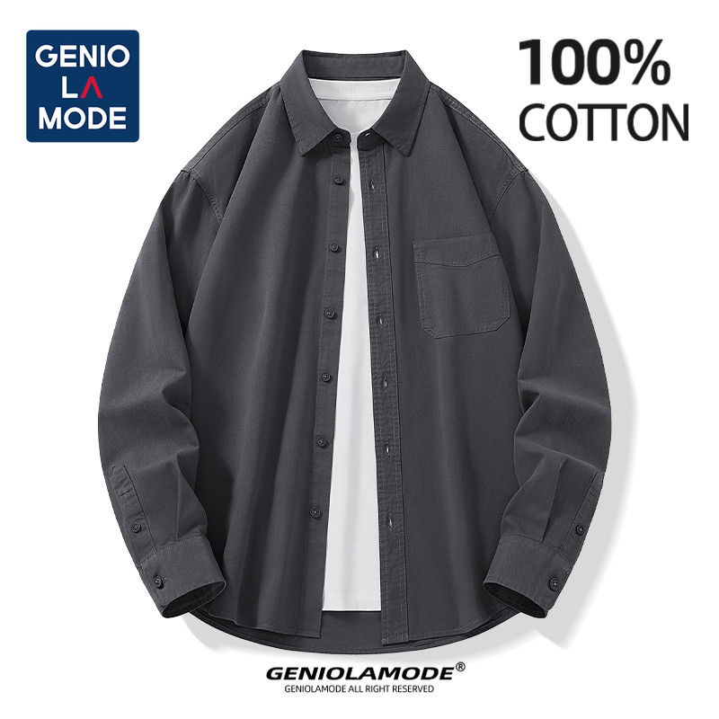 GENIO LAMODE เสื้อเชิ้ตทำงาน ชาย หญิง ผ้าฝ้าย 100% ทางการแต่ไม่ทางการเกินไป ใส่สบายทั้งวัน ใส่สบาย ไม่ร้อนชื้น สไตล์นักเรียน เอวสูง ผู้ชาย ผู้หญิง M-3XL
