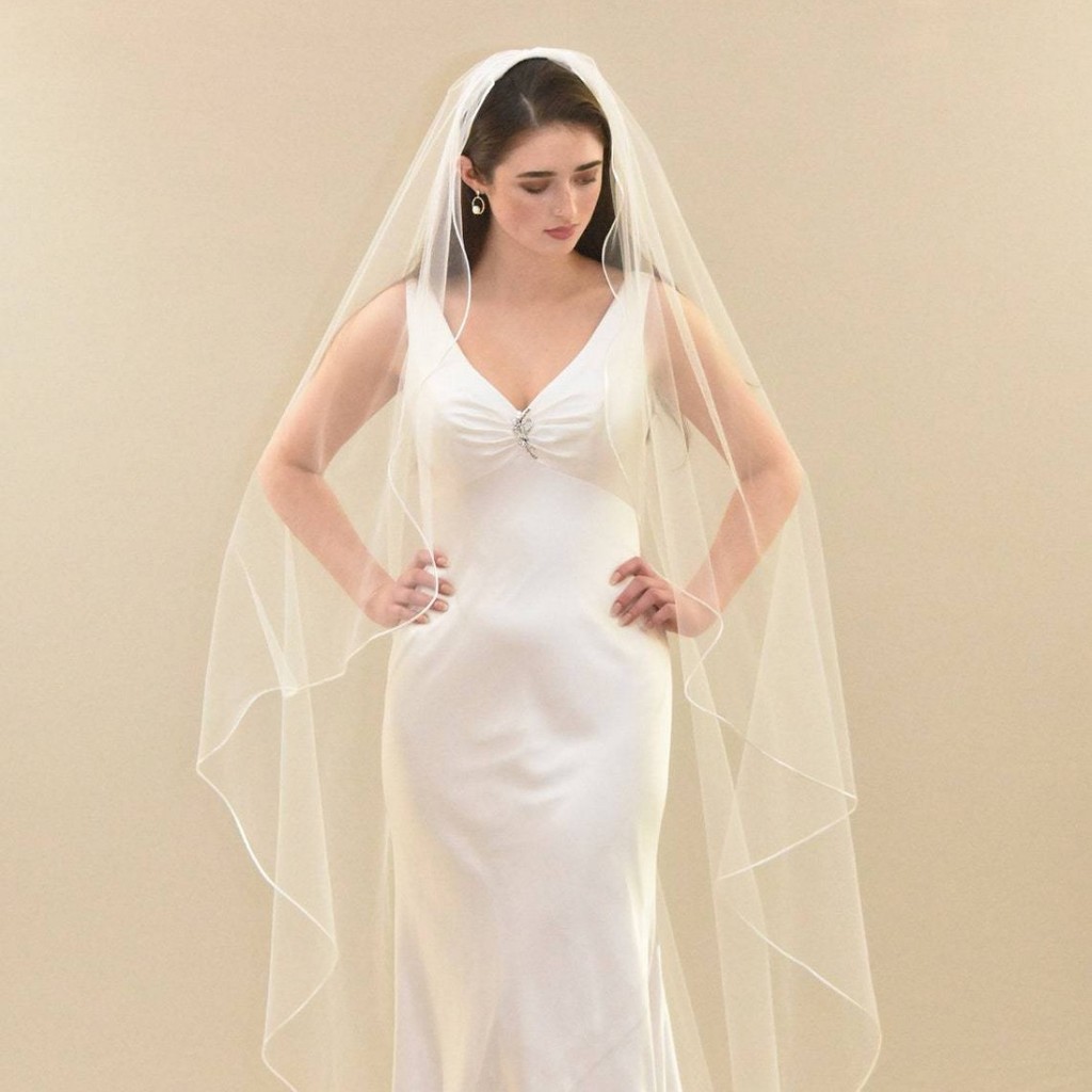 Zc002 Double-Layer Hemming เจ้าสาวงานแต่งงานผ้าคลุมหน้า Headdress พร้อมหวี Photo สไตล์ Mori Super Fa