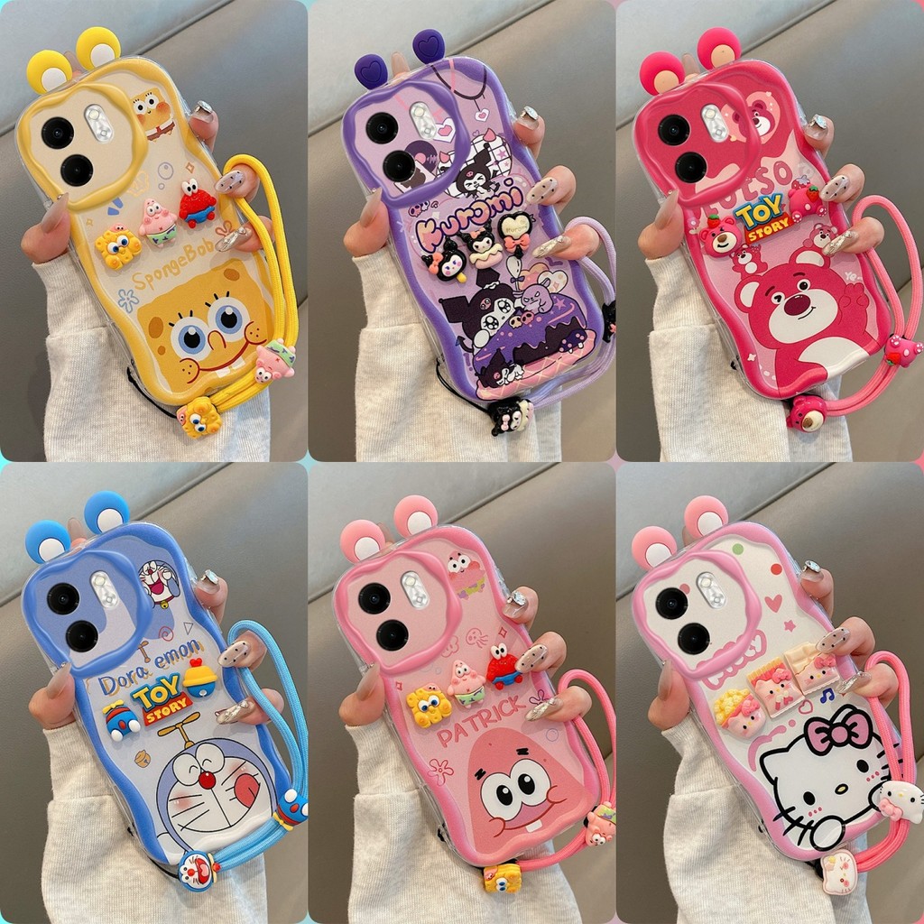 เคส VIVO V60 พร้อมหู เคสโทรศัพท์ซิลิโคนอ่อนนุ่ม TPU การ์ตูน