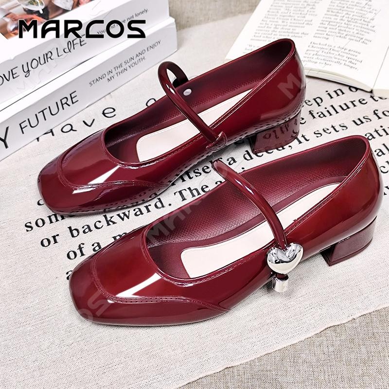 MARCOS รองเท้าแตะสำหรับผู้หญิง ที่มีรองเท้าส้นสูงสไตล์สง่างาม รองเท้าแตะสไตล์ฝรั่งเศสผู้หญิงใหม่  จัดส่ง 24 ชั่วโมง#09