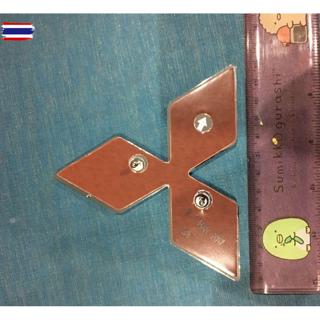 โลโก้​ มิตซู​ logo​ mitsubishi​ ตรา mitsubishi สีแดง​ ขอเงิน​ แท้​