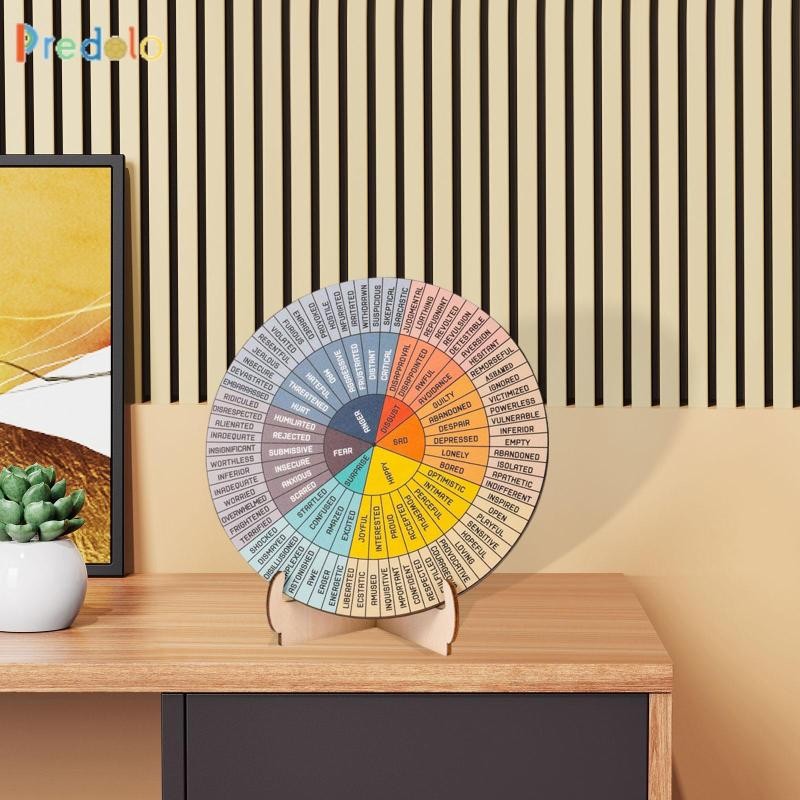 Predolo Feeling Wheel Emotion แผนภูมิล้อตกแต่งโต๊ะสําหรับสํานักงานห้องนั่งเล่น