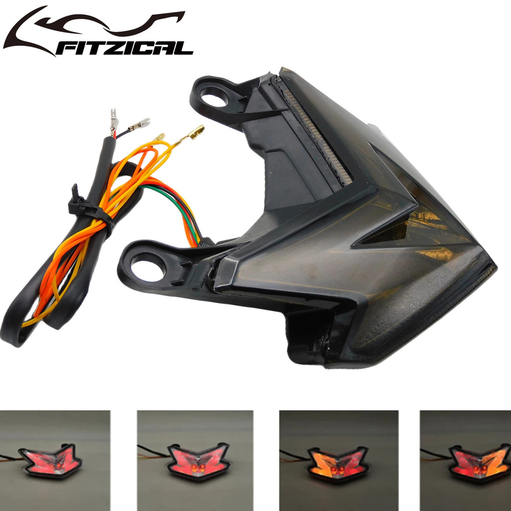 รถจักรยานยนต์ LED ไฟท้ายแบบบูรณาการไฟท้ายหยุดไฟท้ายด้านหลังโคมไฟ w/ไฟเลี้ยวสําหรับ Kawasaki Z800 Nin