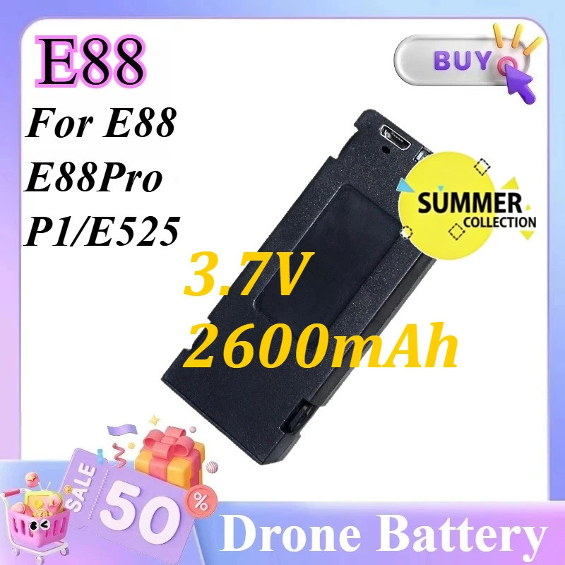 สําหรับ E88/E88Pro/P1/E525 Drone แบตเตอรี่พิเศษ Quadrotor Multirotor E88 3.7V 2600mAh RC Drone แบตเต