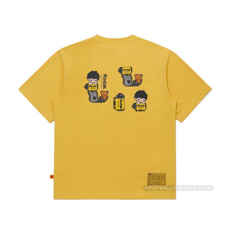 ผู้ชายผู้หญิงสไตล์เดียวกันฤดูร้อนรอบคอ KODAK KODAK ฟิล์มพิมพ์เสื้อยืดแขนสั้น 544