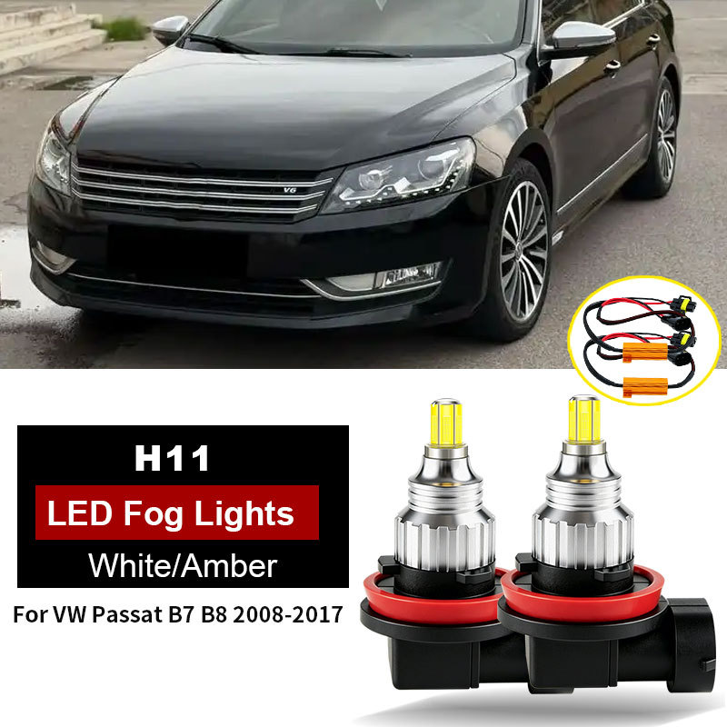 2PC สําหรับ VW Passat B7 B8 2008 2009 2010-2017 H11 LED ด้านหน้าหมอกหลอดไฟ H8 CANBUS Light Mini ไฟหน