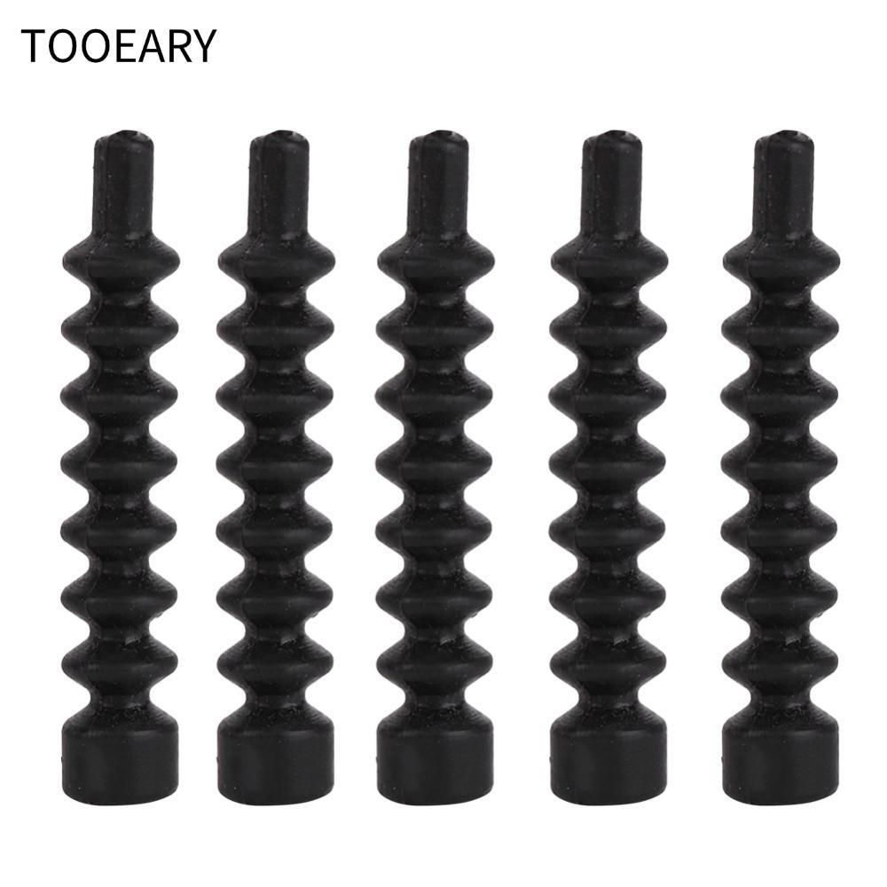 TAINAKARITSU 5 ชิ้น Bike V Brake Boot, กันน้ํา ติดตั้งง่าย V สายเบรคยางทนทานสีดําฝาครอบซ่อมจักรยาน