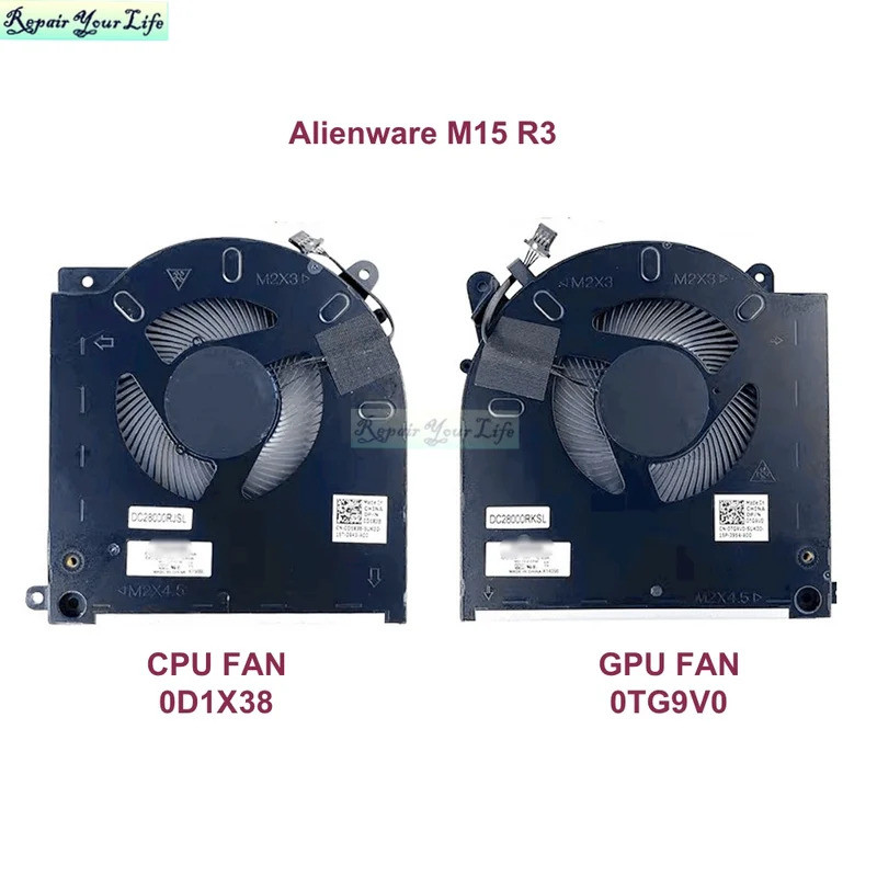 Ii0D1X38 0TG9V0 CPU GPU พัดลมระบายความร้อนสําหรับ Dell สําหรับ Alienware M15 R3 M15 R4 แล็ปท็อปพัดลม