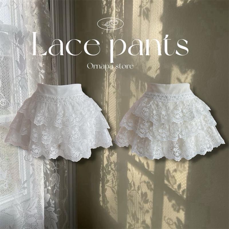 Lace pants กางเกงลูกไม้ เอวสม็อค