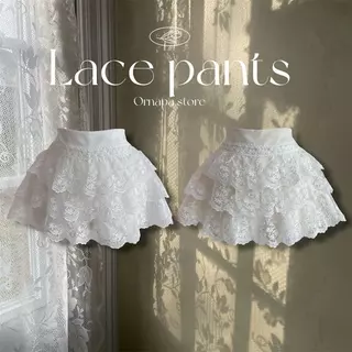 Lace pants กางเกงลูกไม้ เอวสม็อค