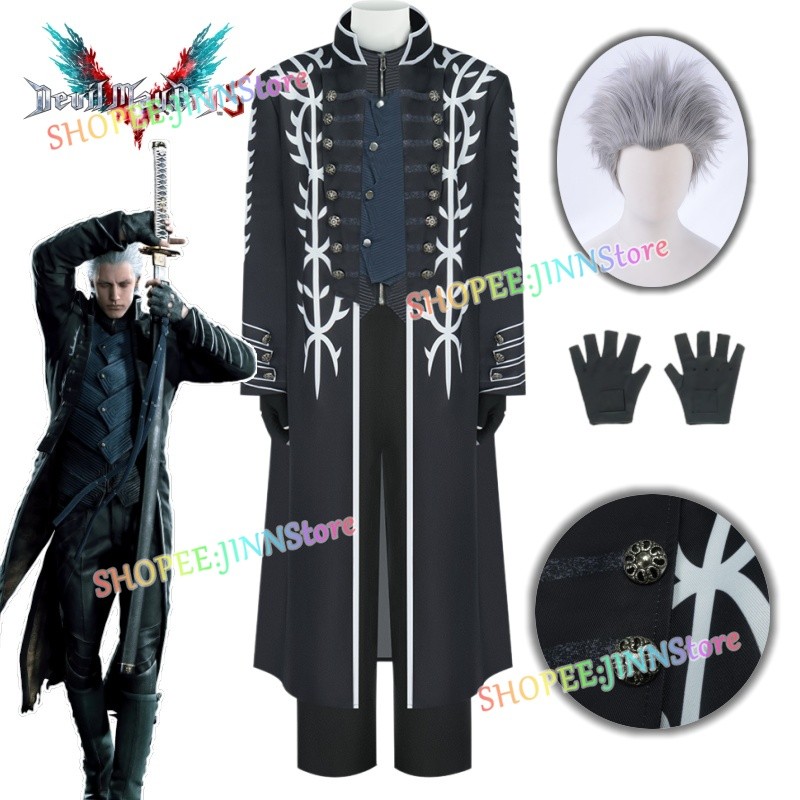 -JINN-VERGIL คอสเพลย์เครื่องแต่งกาย DEVIL MAY CRY 5 ชุดฮาโลวีนบทบาทเล่นแต่งตัว Carnival เครื่องแต่งกาย