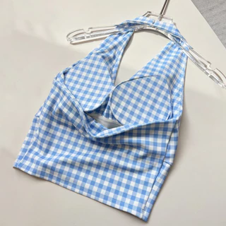 YOGATRUTH(เบาะคงที่) สปอร์ตบราเซ็กซี่ Halter เสื้อกั๊กคอวีลําลองออกกําลังกาย