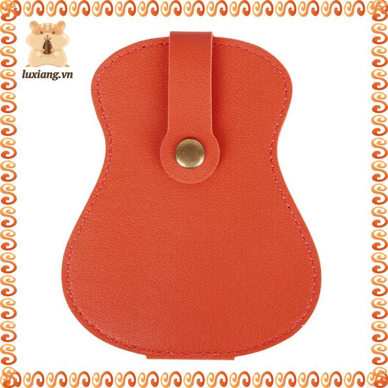 Multi-Slot PU Guitar Pick Case สําหรับ Storing Guitar Pick Box Guitar Pick Holder สีส้ม