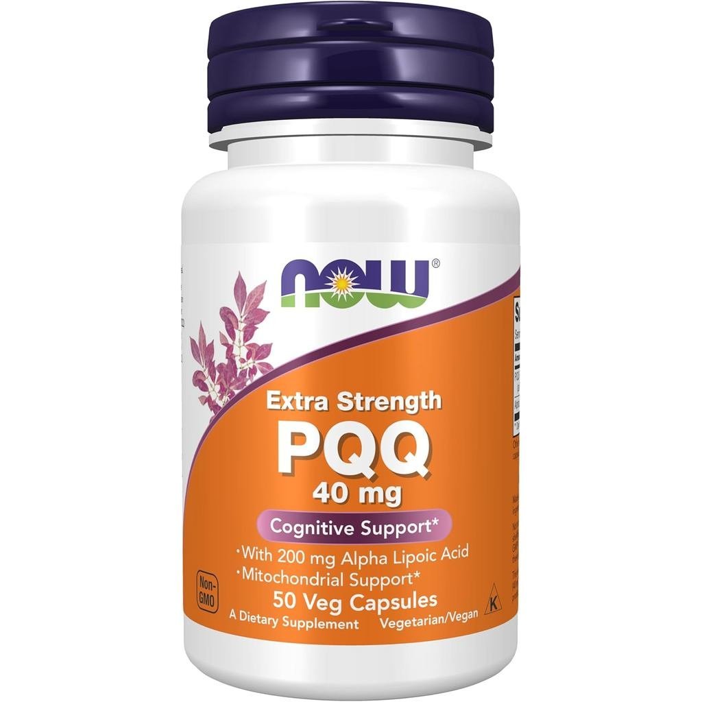 NOW Foods อาหารเสริม PQQ 40 มก. พร้อมกรดอัลฟ่าไลโปอิค 200 มก. ความแรงพิเศษ แคปซูลผัก 50 แคปซูล N8IB