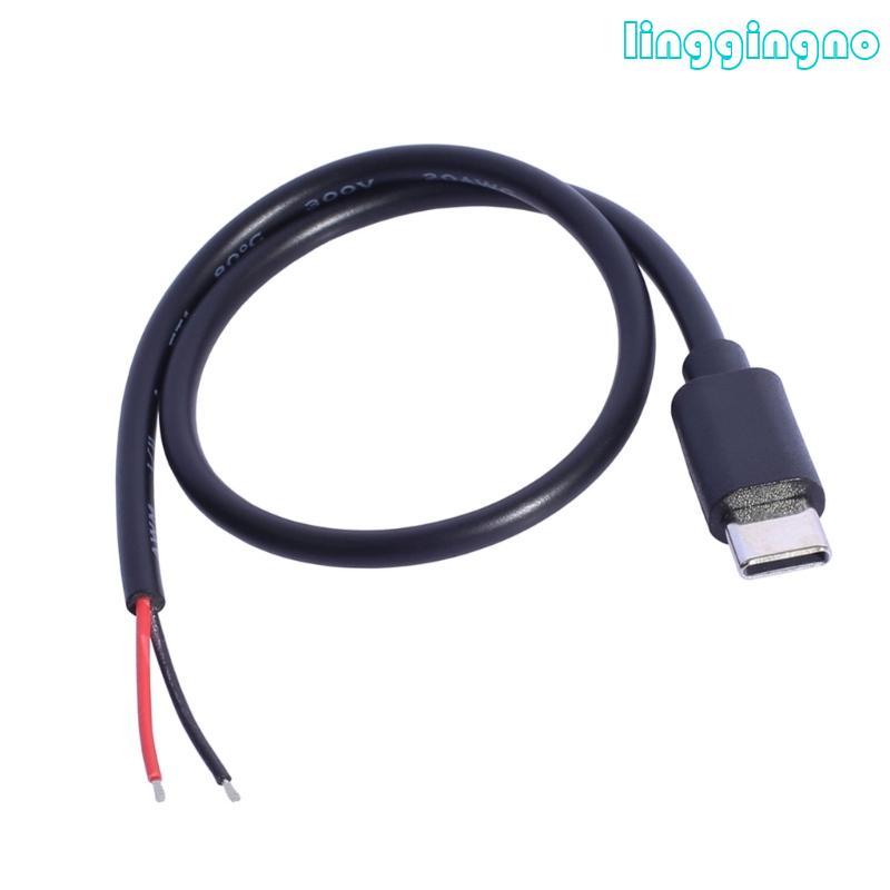 RR 30CM USB C ถึง 2Pin สายปลายเปิดสําหรับชาร์จหูฟังและลําโพง