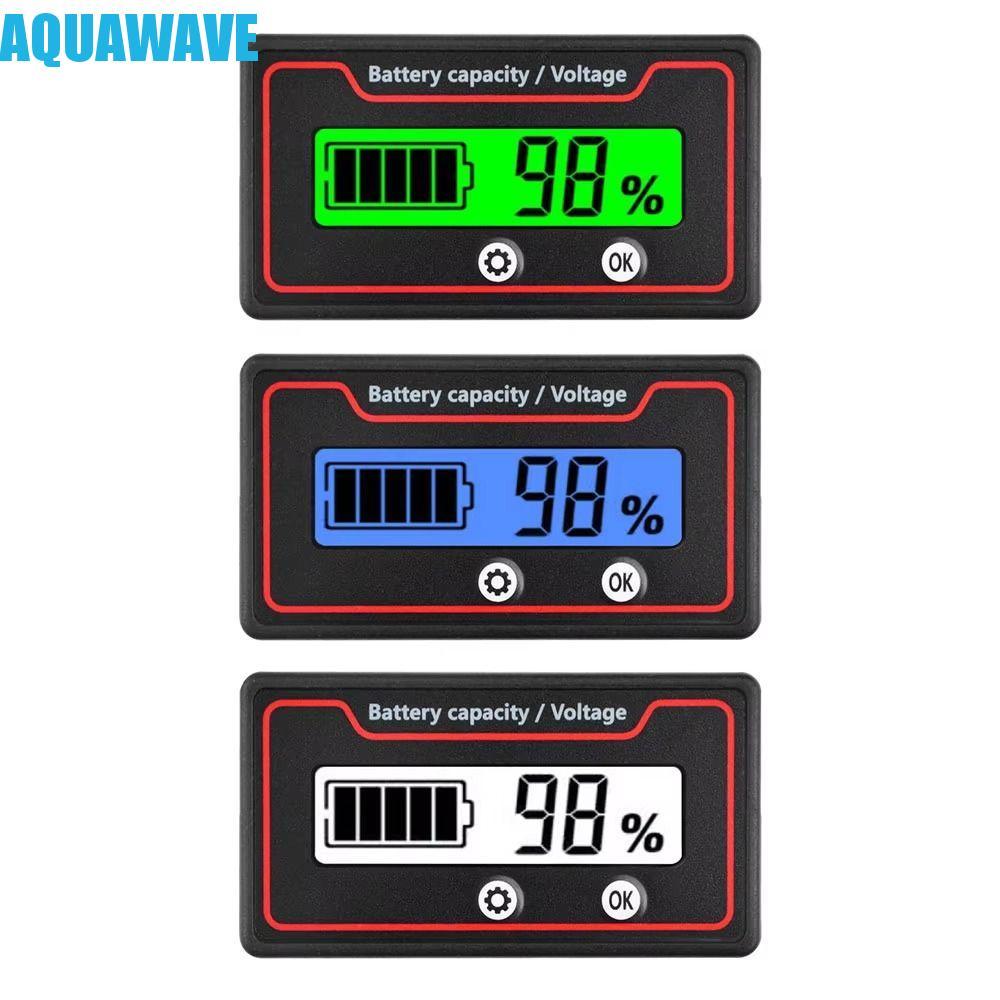AQUAWAVE ตัวบ่งชี้ความจุแบตเตอรี่, 9-120V Universal Battery Voltmeter Tester Meter,คุณภาพสูง LED Dig