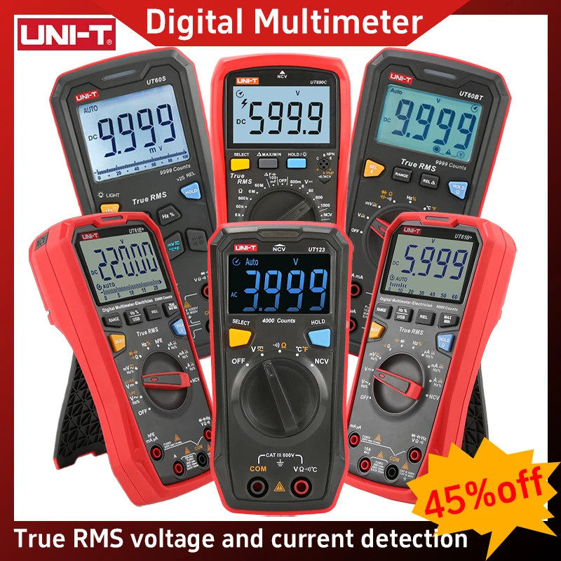 UNI-T มัลติมิเตอร์แบบดิจิตอล Professional AC DC ไฟฟ้าหลายเมตร UT890C UT890D+ UT89X UT89XD UT123 UT61
