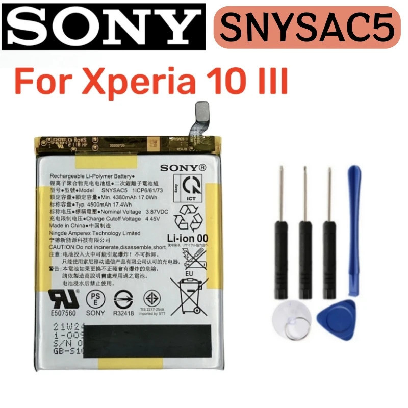 Original SNYSAC5 4500mah แบตเตอรี่ทดแทนสําหรับ Sony Xperia 10 III 10III X10III SO-52B SOG04 XQ-BT52 