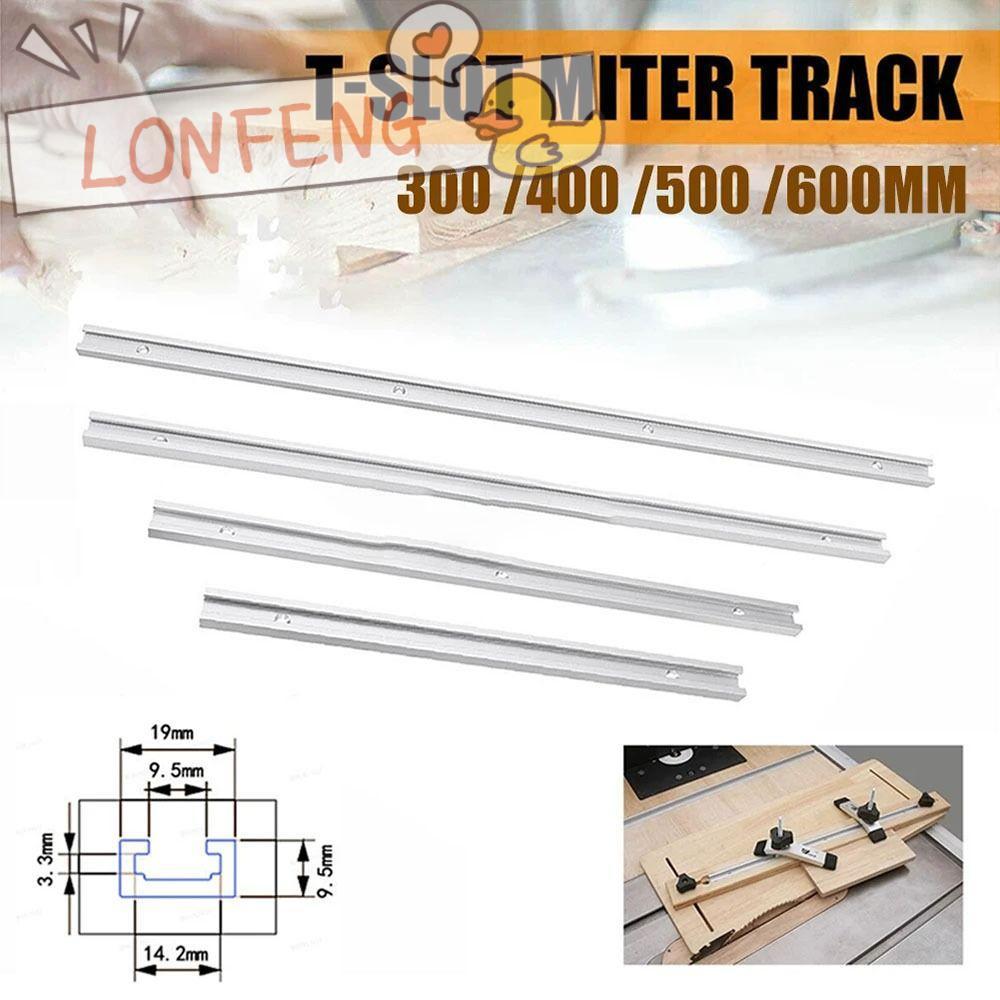 LONFENG 1 ชิ้น T-Track, อลูมิเนียม T Slider Fixture Slot สไลด์ T-Slot Track, รางท่องเที่ยวสไลด์ 19 ป