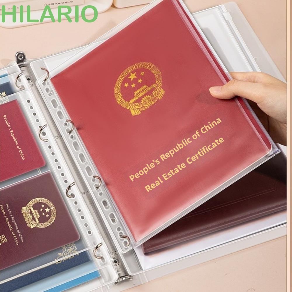 HILARIO Zip File Bag, 7-in-1 A4/A5/B5 กระเป๋าเก็บเอกสาร, Archive Booklet แบบพกพา Loose-leaf แฟ้มกันน