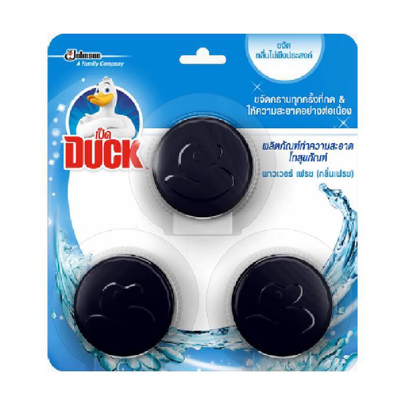 DUCK เป็ดก้อนทำความสะอาดโถสุขภัณฑ์สีฟ้า ขนาด 40 กรัม (แพ็ค 3 ก้อน)