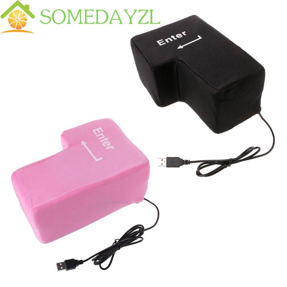 SOMEDAYZL Big Enter Key, คีย์บอร์ด USB Soft Cushion ปุ่ม USB Vent, อุปกรณ์เสริมคอมพิวเตอร์เดสก์ท็อปหมอน Plug and Play ฟองน้ําคอมพิวเตอร์เข้าสู่ Key Office Supplies