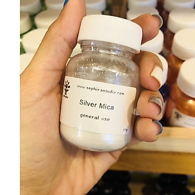 สีไมก้า Silver Mica Cosmetic สีประกายมุกขาว เกรดเครื่องสำอาง สำหรับผสมทำสบู่ ทำลิป ทำเรซิ่น ทำเทียน