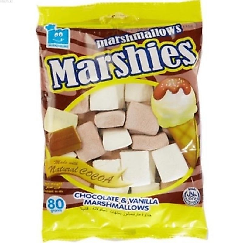 มาร์ชเมลโล่ ช็อคโกแลต วนิลา Marshmellow Marshies 80g. มาชเมลโล