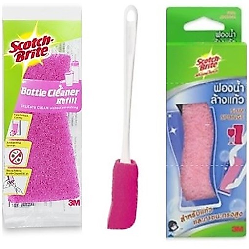 SCOTCH-BRITE  สก็อตซ์-ไบร์ต ฟองน้ำล้างแก้ว สก็อตซ์ไบร์ต 3M