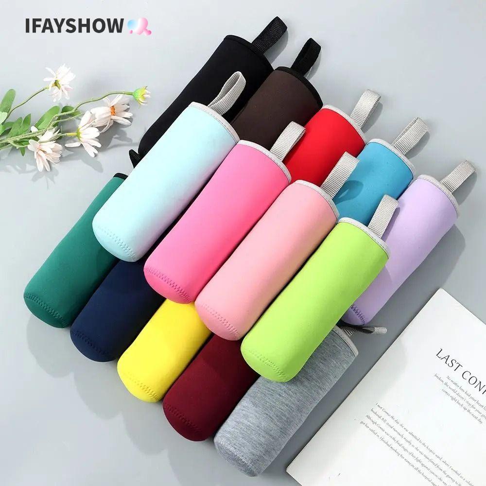 IFAYSHOW ปลอกถ้วยสูญญากาศ, ฝาครอบขวดน้ํายืดหยุ่นป้องกันการล่มสลาย, ขวดน้ําสร้างสรรค์แบบพกพา Neoprene คุณภาพสูงกลางแจ้ง