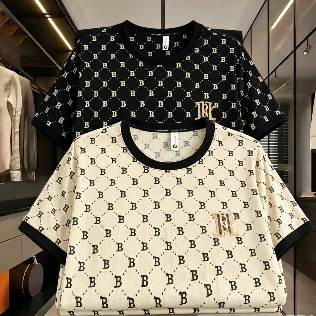 เสื้อยืดชาย T- shirt ลายพิมพ์ตัวอักษร สไตล์วินเทจแฟชั่น แบรนด์ฮิต ทรงพอดีตัว
