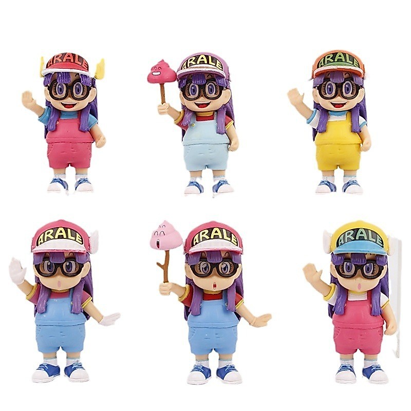 โมเดลฟิกเกอร์ PVC รูปหุ่นยนต์ญี่ปุ่น Akira Toriyama Dr.Slump ขนาด 9.5 ซม. ของเล่นสําหรับเด็ก 6 ชิ้น ต่อชุด